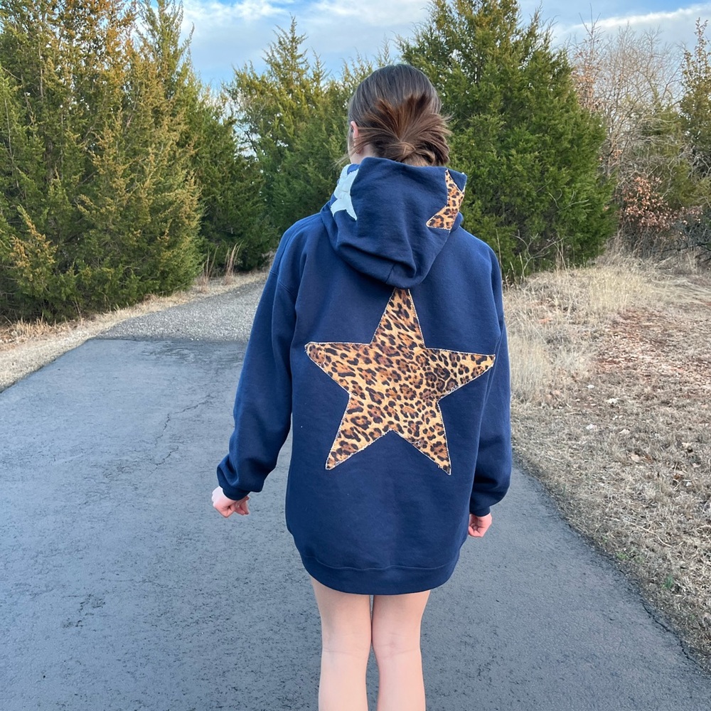 Leopard Print Patchwork Hoodie